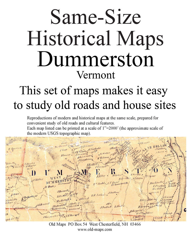 Set of 17 same size Historical Maps Dummerston VT Old Map Old Maps Research Maps