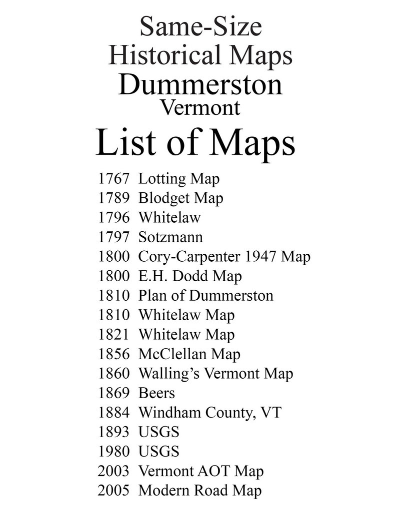 Set of 17 same size Historical Maps Dummerston VT Old Map Old Maps Research Maps