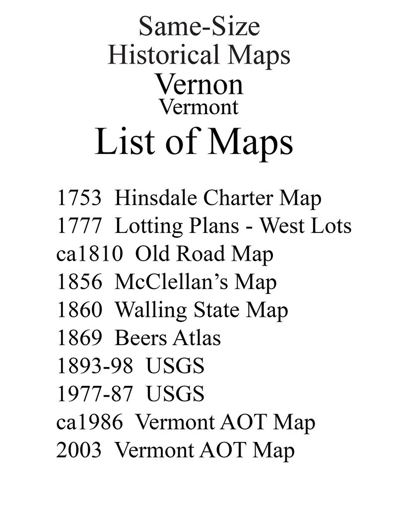 Set of 10 same size Historical Maps Vernon VT Old Map Old Maps