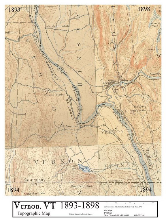 Set of 10 same size Historical Maps Vernon VT Old Map Old Maps