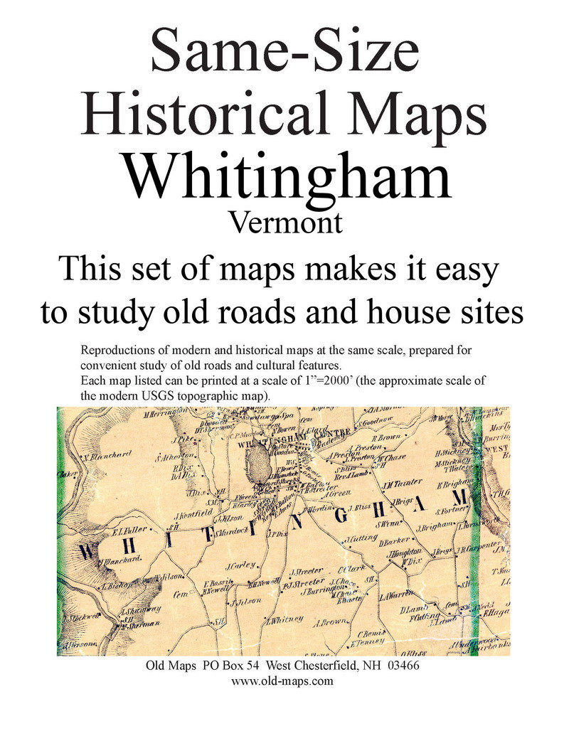 Set of 8 same size Historical Maps Whitingham VT Old Map Old Maps