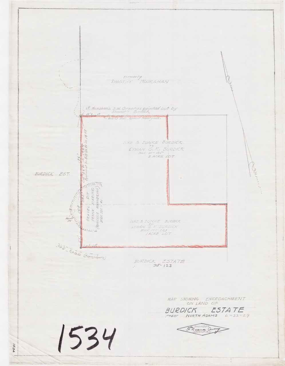 Burdick Estate North Adams North Adams 1534 Map Reprint Old