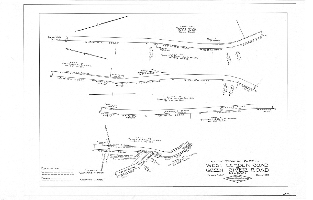West Leyden & Green River Rds RELOC Colrain 6078 Map Reprint Old