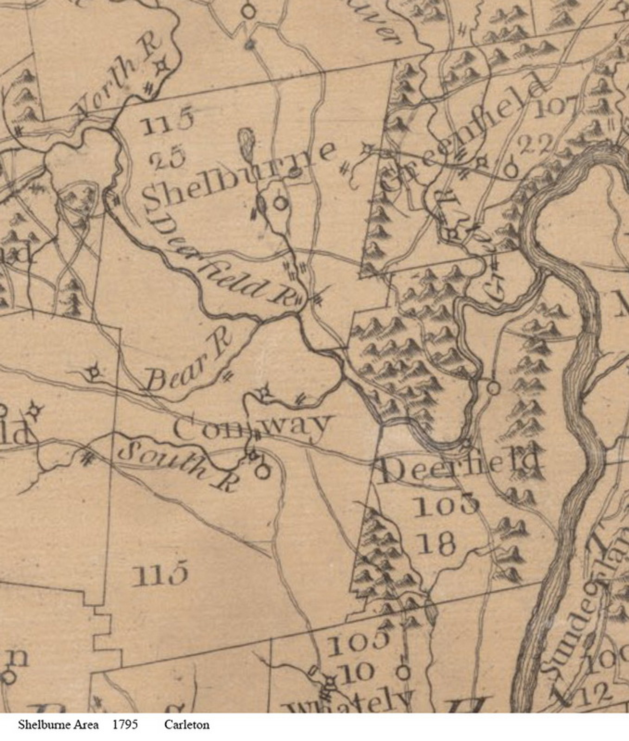 Shelburne 1795 Old Town Map Reprint Old Maps Research Maps