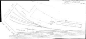 B.+M. R.R. Tracks at Freight Station Greenfield 58-303 - Map Reprint B.+M. R.R. Tracks at Freight Station Greenfield 58-303 - Map Reprint