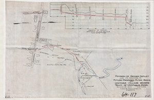 Sewer Outlet Union Street to Sawmill River- Montague Center Montague 64-117 - Map Reprint