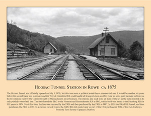 Hoosac Tunnel Station in Rowe ca 1875 - August 2024 Railroad Calendar Picture