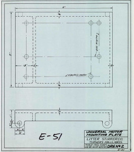 Universal Motor Mounting Plate Montague E-051 - Map Reprint
