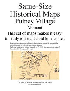 Set of 7 same size Historical Maps - Putney Village VT Old Map Set of 7 same size Historical Maps - Putney Village VT Old Map