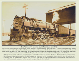 The Swallow leaving East Deerfield - ca 1940 - November 2008 Railroad Calendar Picture