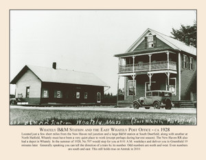 Whately B&M Station and the East Whately Post Office - ca 1928 - October 2010 Railroad Calendar Picture