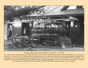 Conway Electric Street Railway No.2 - ca 1912 - October 2013 Railroad Calendar Picture Conway Electric Street Railway No.2 - ca 1912 - October 2013 Railroad Calendar Picture