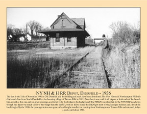 NY NH & H RR Depot, Deerfield - 1936 - October 2015 Railroad Calendar Picture