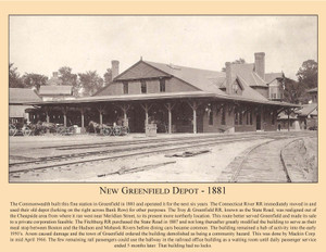 New Greenfield Depot - 1881 - September 2021 Railroad Calendar Picture
