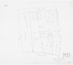 Main, School, Ames & Davis St. Hollister & Pond Block Greenfield 1495 - Map Reprint