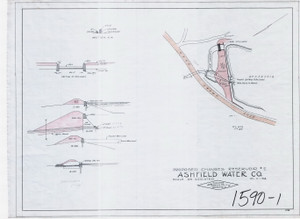 Ashfield Water Co. Proposed Changes Reservoir #2  Ashfield 1590-1 - Map Reprint