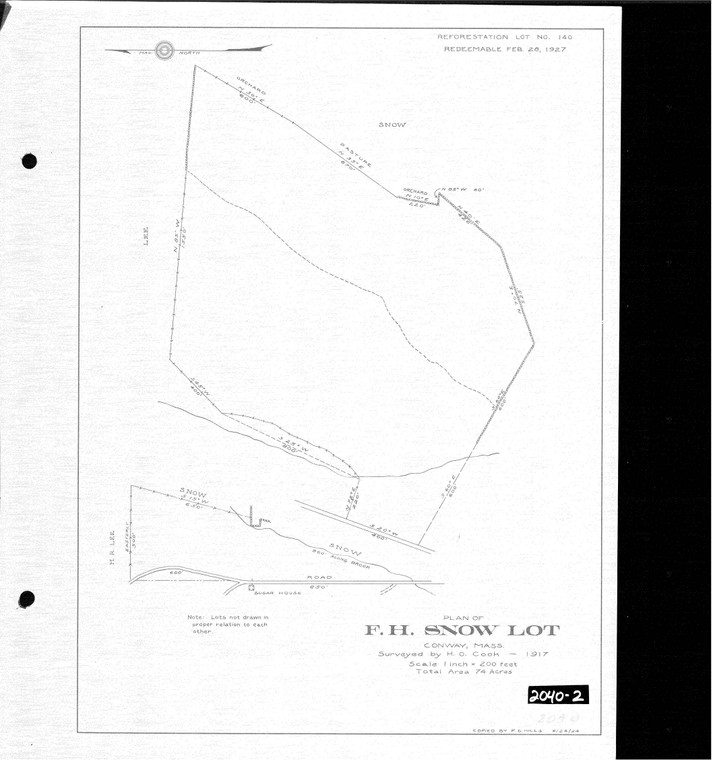 State - F.H. Snow Reforestation Lot (State Plan) Conway 2040-2 - Map Reprint