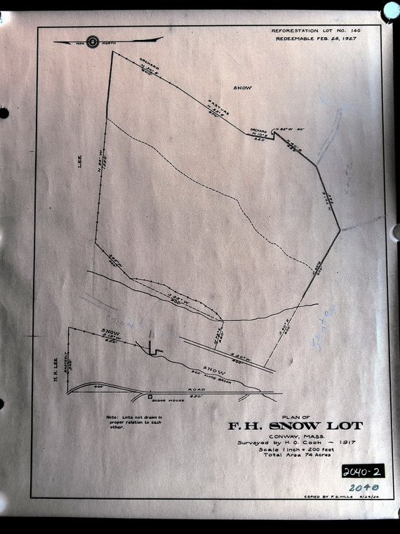 State - F.H. Snow Reforestation Lot (State Plan) Conway 2040-2phot - Map Reprint State - F.H. Snow Reforestation Lot (State Plan) Conway 2040-2phot - Map Reprint