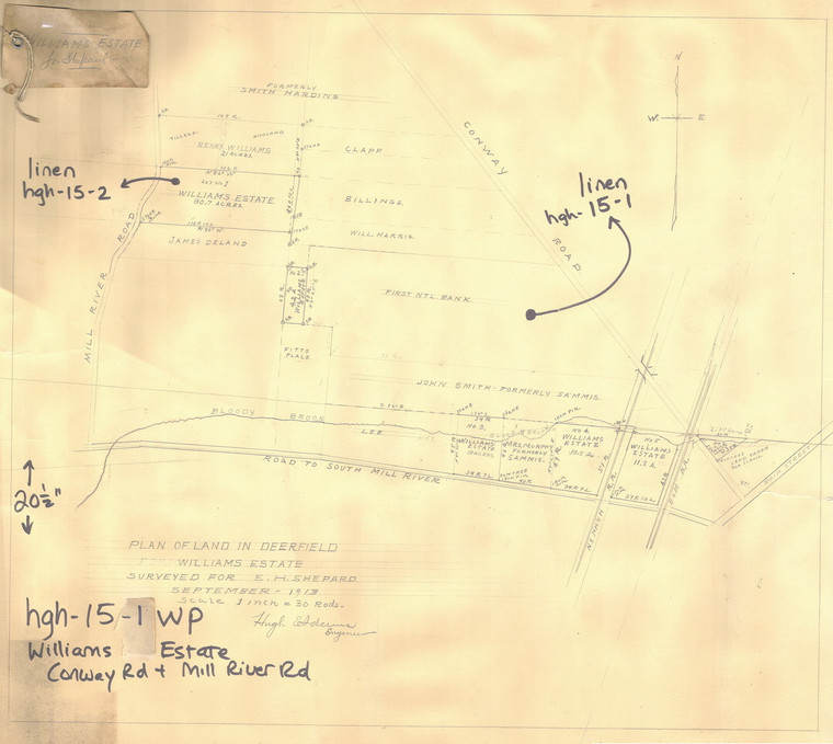 Plan of Land in Deerfield Williams Estate 1 - Map Reprint