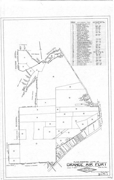 Orange Airport - Lot Outlines Within Orange 2117-1 - Map Reprint