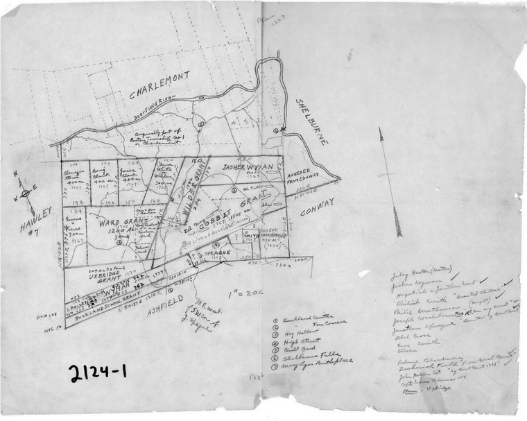 Town of Buckland Deed Data  all town Buckland 2124-01 - Map Reprint