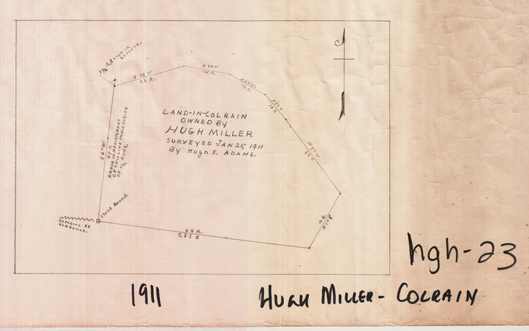 Land in Colrain owned by Hugh Miller - Map Reprint
