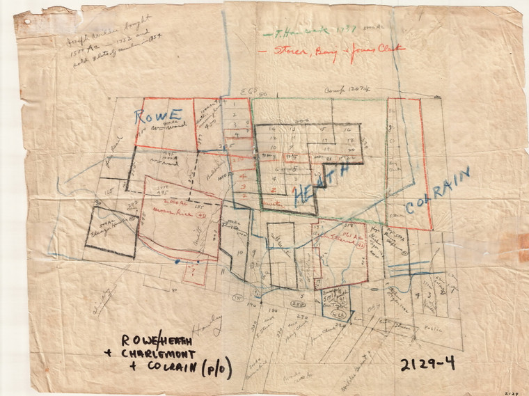 Old Lots  Rowe - Heath  Charlemont Colrain Heath 2129-04 - Map Reprint