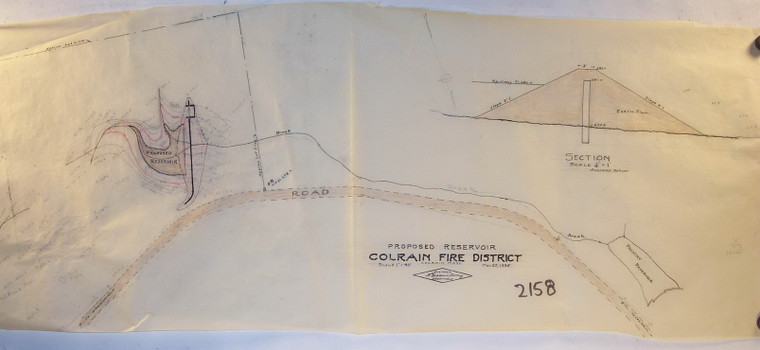 Colrain Fire Dist        Proposed Reservoir Colrain 2158BW - Map Reprint