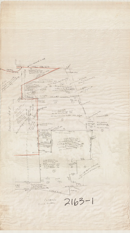 W.A. Barber - Deed data plans(2) near Chapin Lots  -  N.E. p't. Bern.  at State Line. Bernardston 2163-01 - Map Reprint