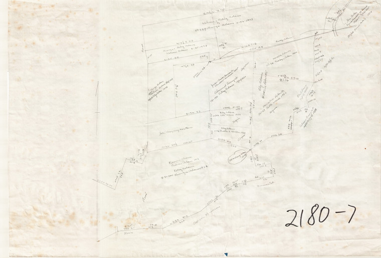 Old Assessors Map - East of Bernardston Rd Greenfield 2180-07 - Map Reprint