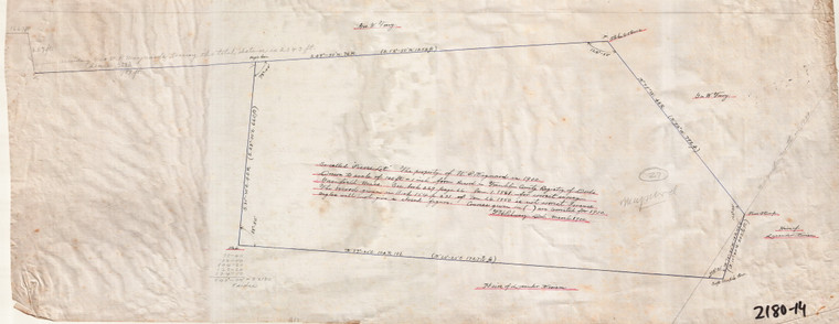 Plot of Old Deed - Pierce Lot to Maynard 1842 - filed w Old Assessors Maps Greenfield 2180-14 - Map Reprint