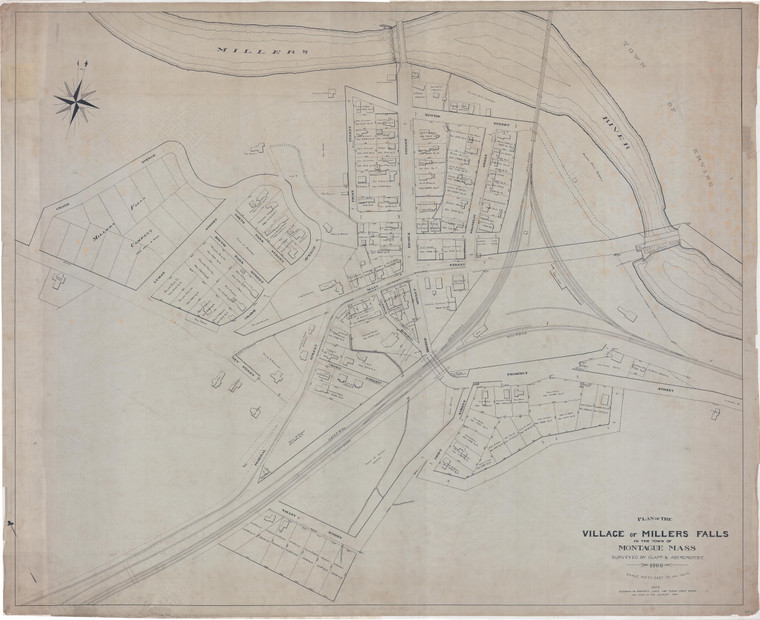 Millers Falls Village Assessors Map - huge color Montague 22-01_MFallsTaxColor - Map Reprint