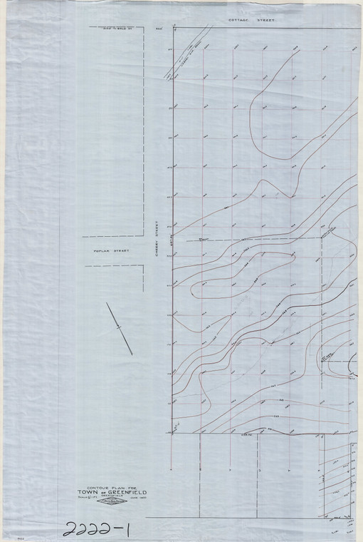 (Four Corners School) Contour Plan for Town of Greenfield  1/2 plan Greenfield 2222-01 - Map Reprint