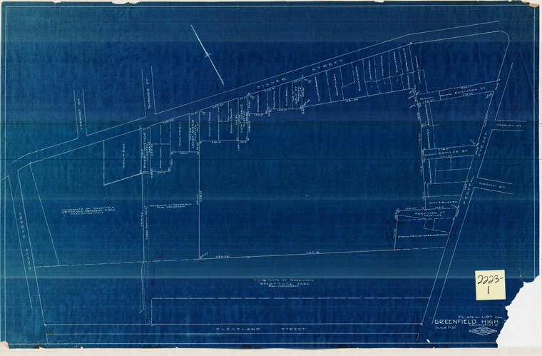 Greenfield High School    Contour Plan of Lot Greenfield 2223-01 - Map Reprint