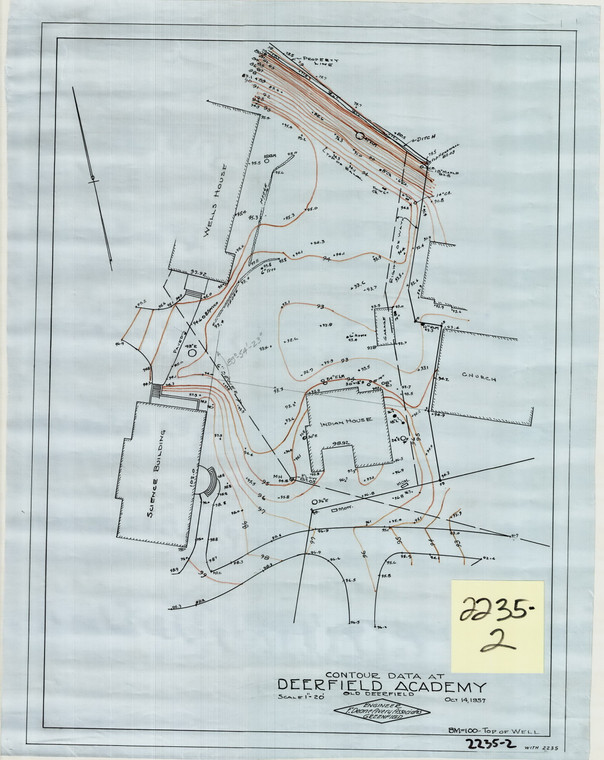 Deerfield Academy    Contour Data at Science Bldg Deerfield 2235-2 - Map Reprint