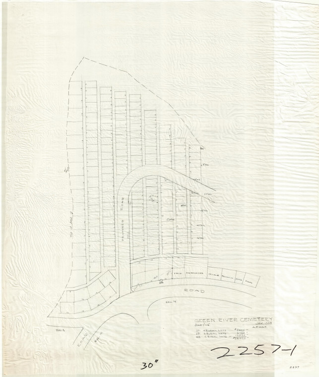 Green River Cemetery proposed road and new lots Greenfield 2257-01 - Map Reprint