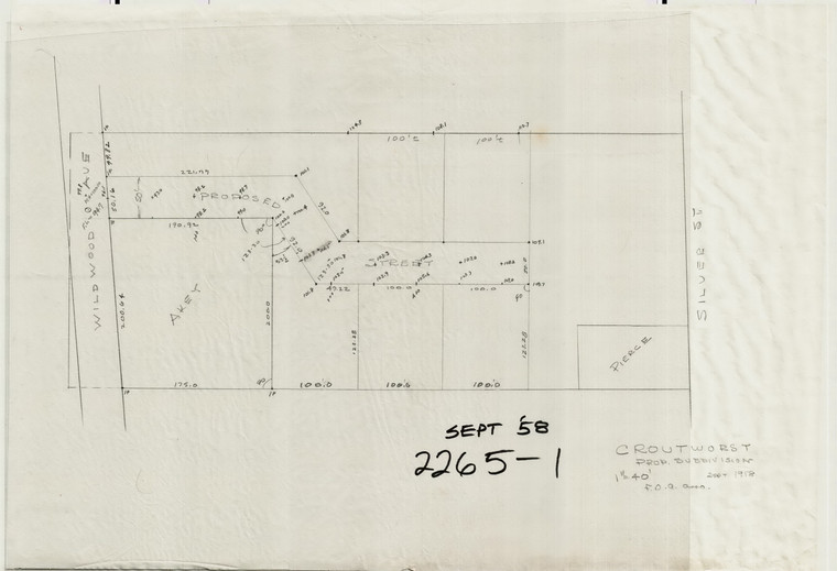 Croutworst + Ruggeri  Proposed Subdivision Greenfield 2265-1 - Map Reprint