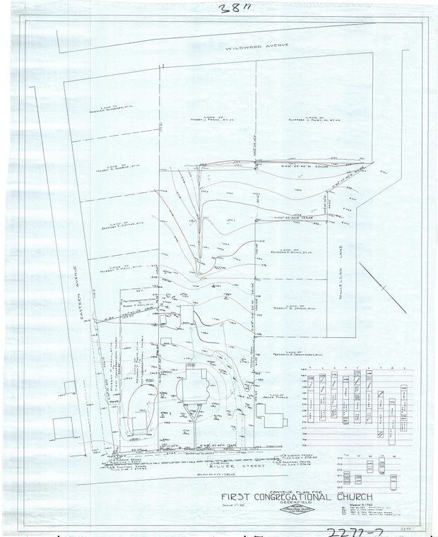 First Congregational Church  Contour Plan Greenfield 2277-02 - Map Reprint