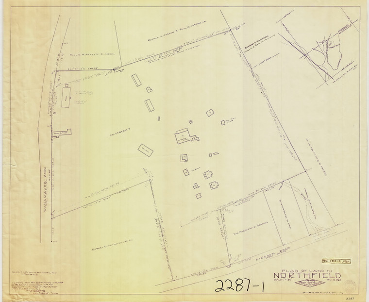 Land in Northfield, No. of Pierson Rd, E. side, Wanamaker Rd.    (Land Court) Northfield 2287-1 - Map Reprint