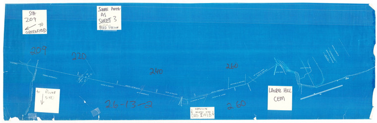 Pole Line of Connecticut Valley Street Railway  sta 209-272 Deerfield Deerfield 26-013-2 - Map Reprint