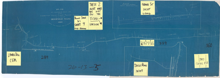 Pole Line of Connecticut Valley Street Railway sta 289-360 south Deerfield - 2 insets Deerfield 26-013-3 - Map Reprint