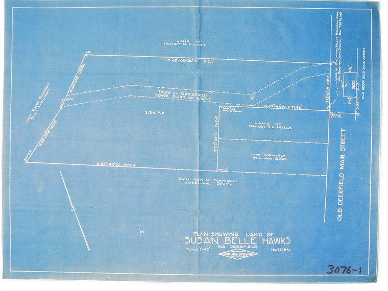 Henry N Flynt - Susan Belle Hawks - Old Dfld Main St - PVMA Memorial Deerfield 3076-1 - Map Reprint