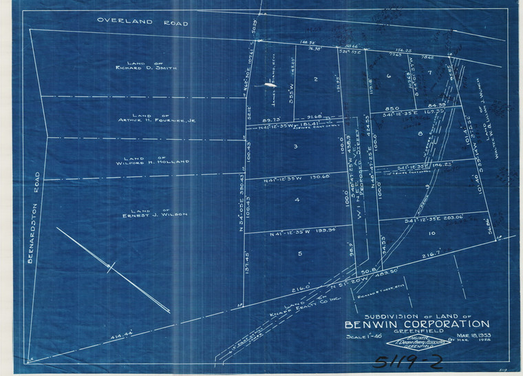 Benwin Corp    (subdivision) Greenfield 5119-2 - Map Reprint