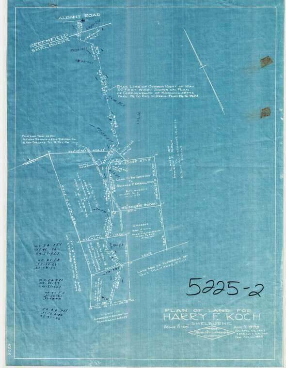 Harry F. Koch    + Kimball Shelburne 5225-2 - Map Reprint