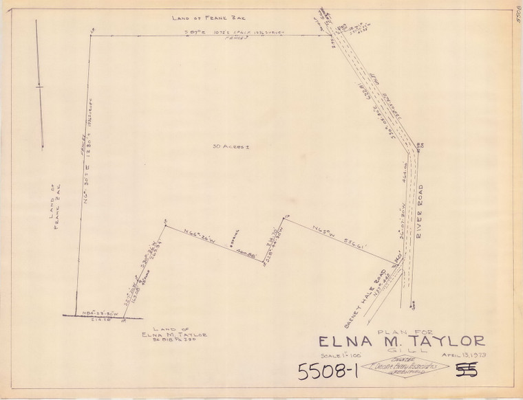 Elna M Taylor    River Rd - Barney Hale Rd Gill 5508-1 - Map Reprint