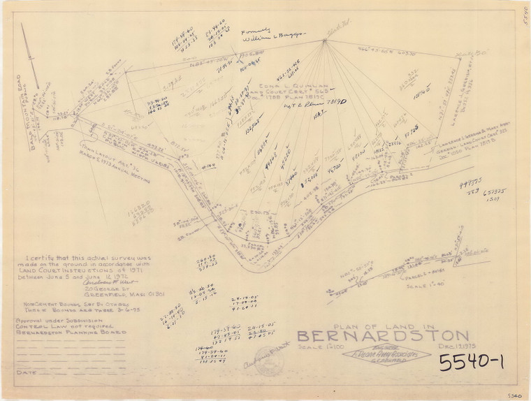 Chapin Rd, Land Court Edna Quinlan- area calcs Bernardston 5540-1 - Map Reprint