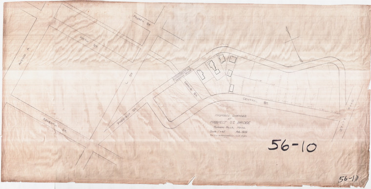 Prospect Street - Bridge - Proposed Changes - Shows Location of Adj. Prop. Montague 56-010 - Map Reprint