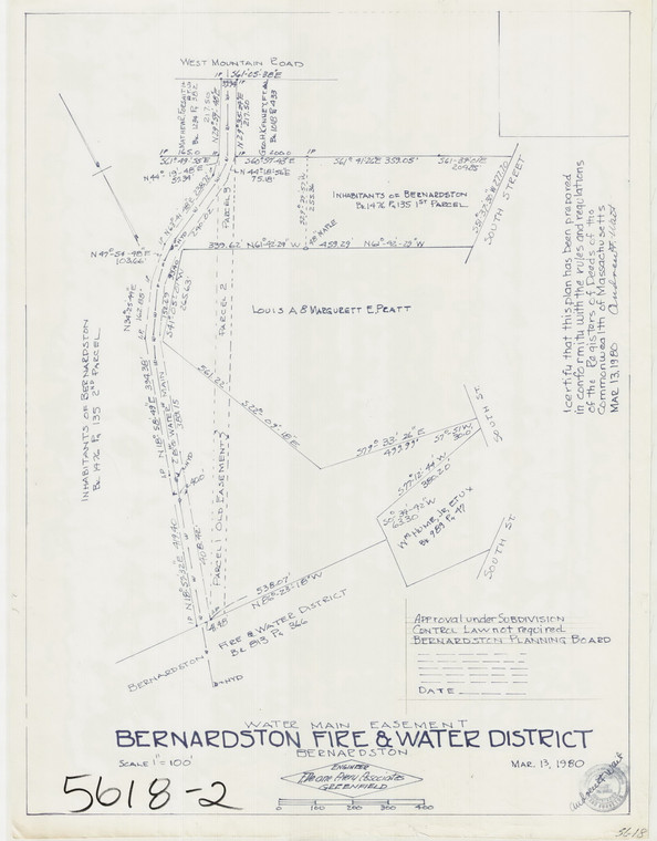 Bernardston Fire +Water Dist Bernardston 5618-2 - Map Reprint