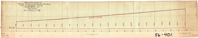 Readsboro, Vt. -  Hoosac Tunnel + Wilmington R.R. - Profile of Track Readsboro, VT 56-401 - Map Reprint