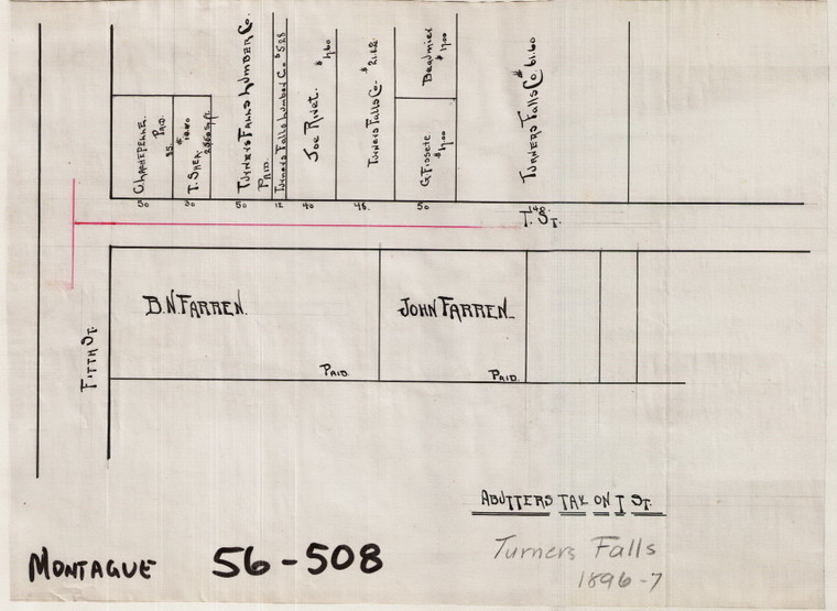 T Street - Sewer Montague 56-508 - Map Reprint